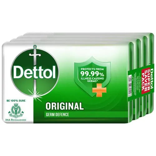 Dettol Bathing Soap Bar - Original, 99.99% Germ Protection, 75 g (Pack Of 4)