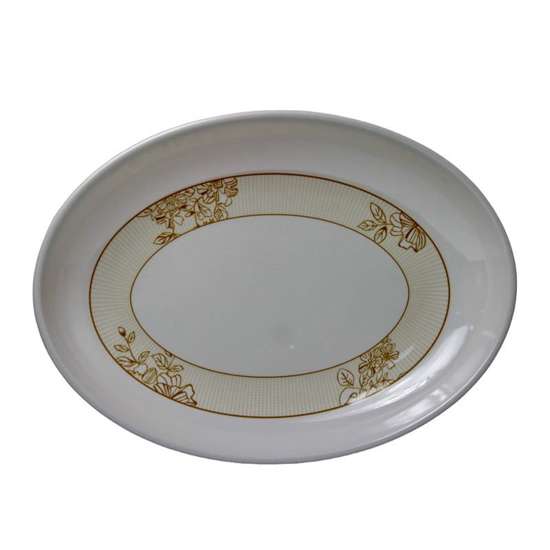 Oval-Serving Tray w/flower print design